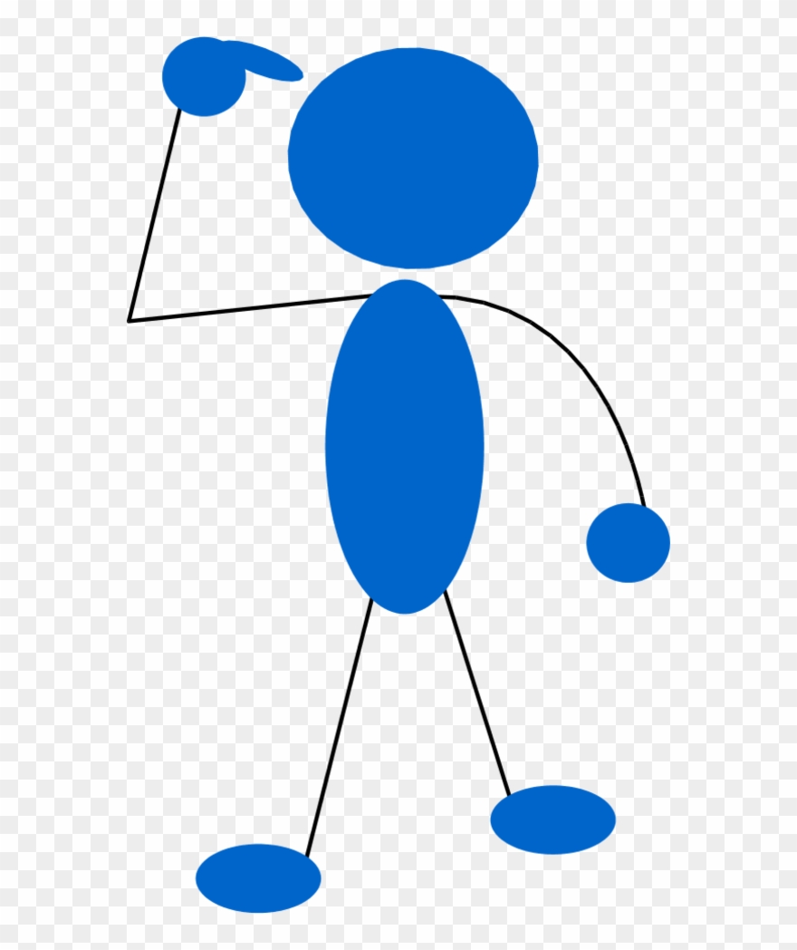 Blue Man Pointing To His Head - Person Thinking Clip Art - Png Download