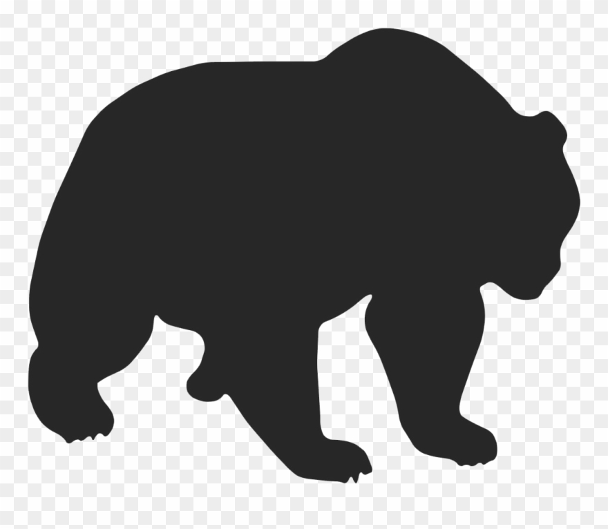 Grizzly Bear Clipart Ours - Hippo Silhouette - Png Download