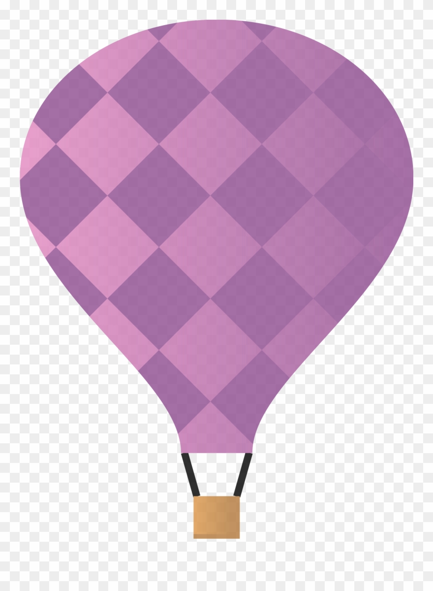 Purple Clipart Hot Air Balloon - Png Download