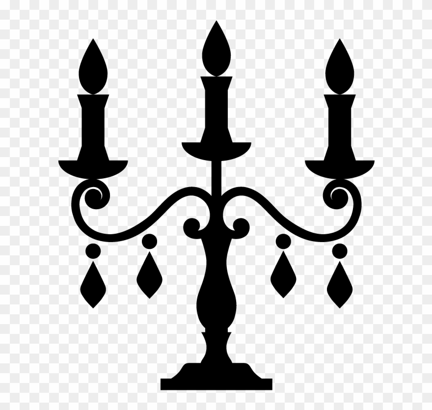 Stickers Chandelier Baroque 3 Bougies - Antique Furniture Vector Clipart