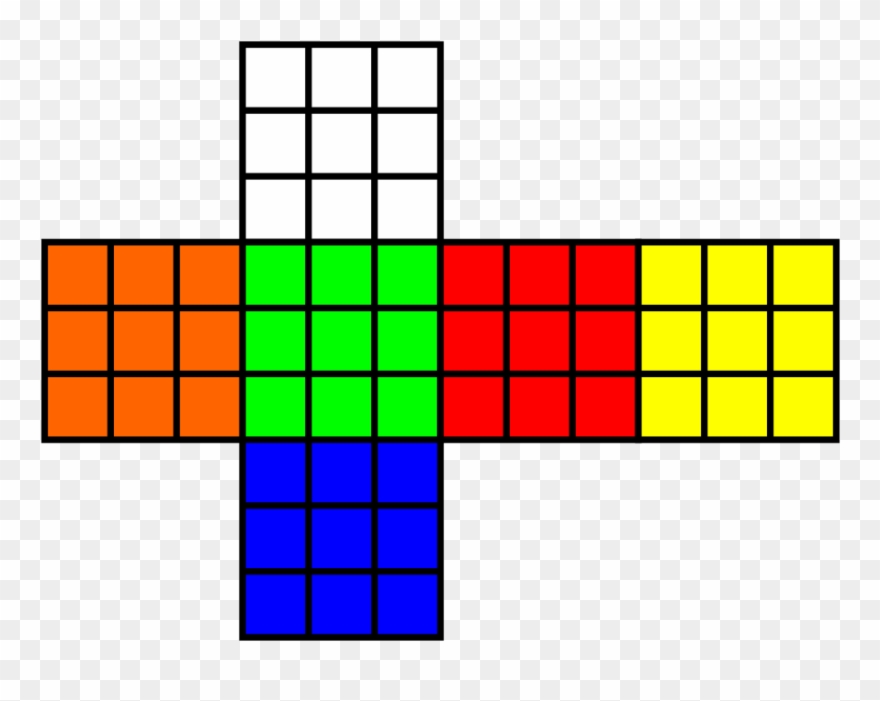 Clip Art File - Rubiks Cube Color Scheme - Png Download