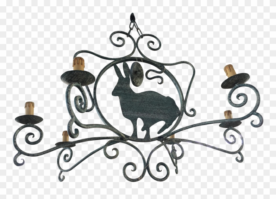 French Green Wrought Iron With Rabbit Chairish - Iron Clipart