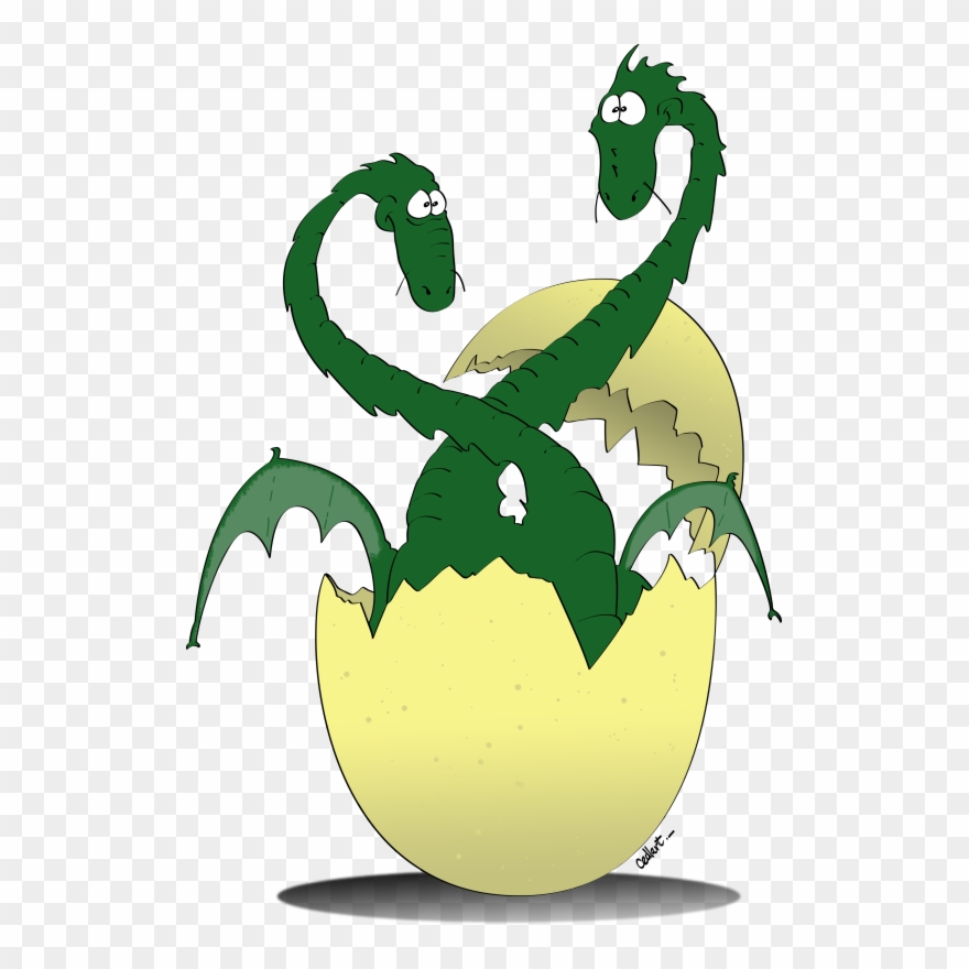 Dragons Jumeaux Vert - Green Clipart