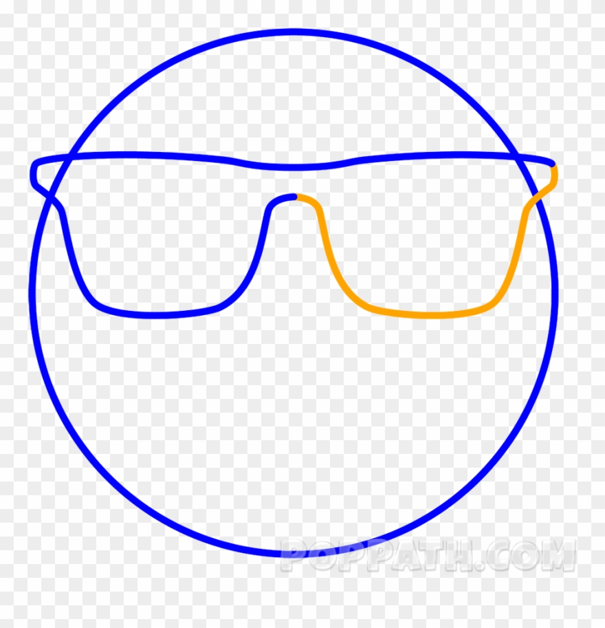 How To Draw A Sunglasses Emoji Pop - Emoji Clipart