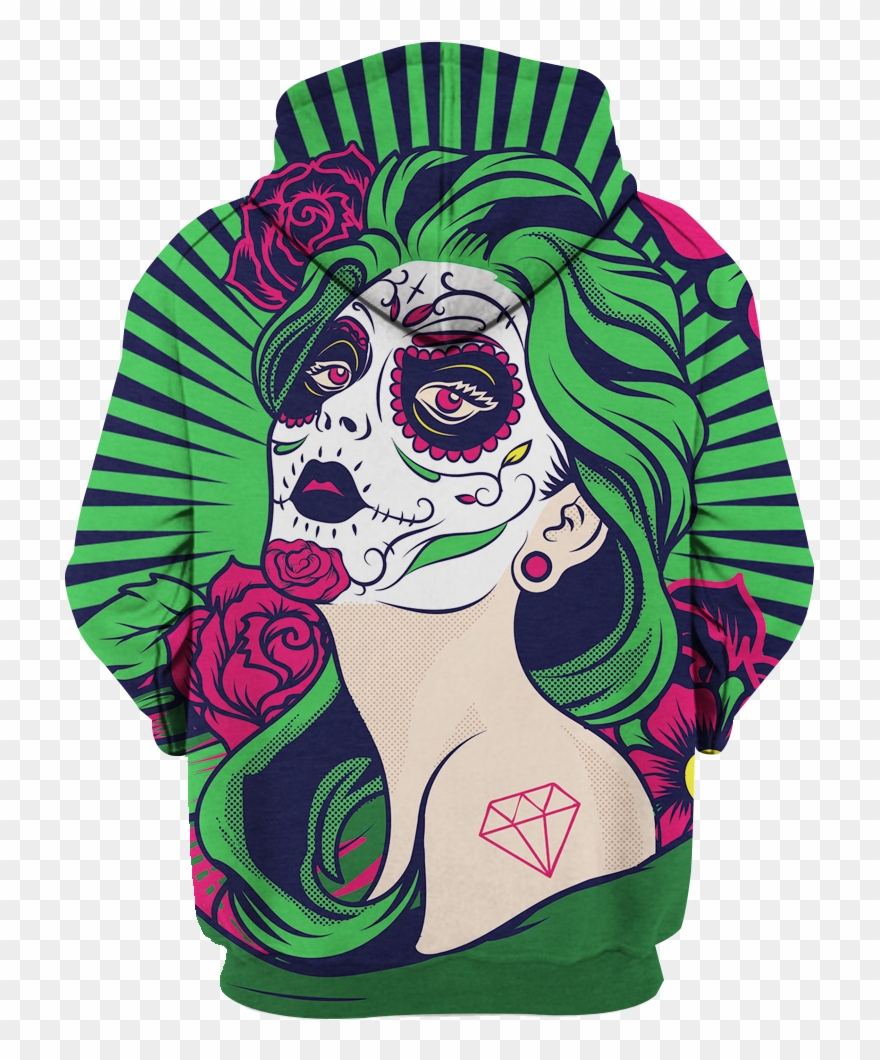 Sugar Skull Girl 3d Hoodie - Calavera Clipart