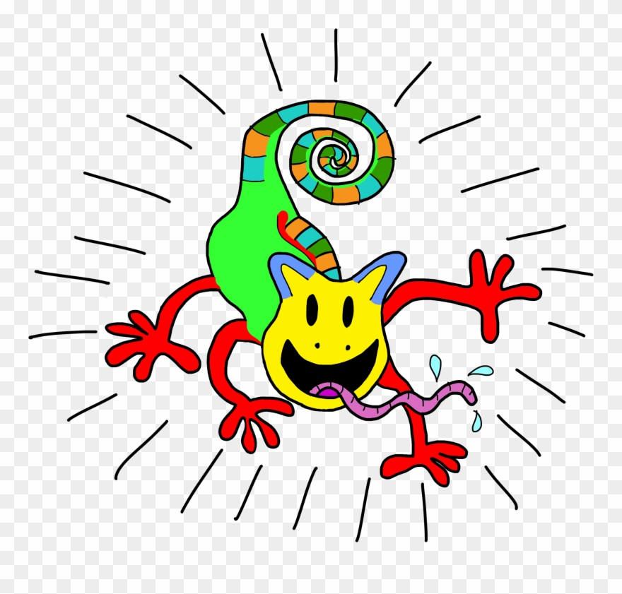 Png Chameleon Clipart Rainbow - Illustration Transparent Png