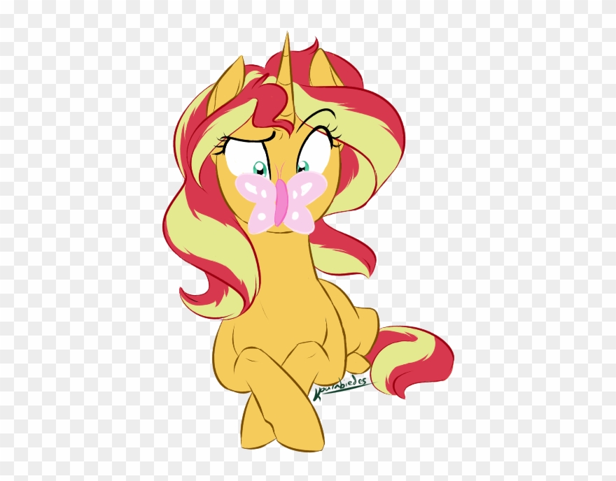 Kourabiedes, Butterfly, Crossed Legs, Cute, Pony, Raised - Cartoon Clipart