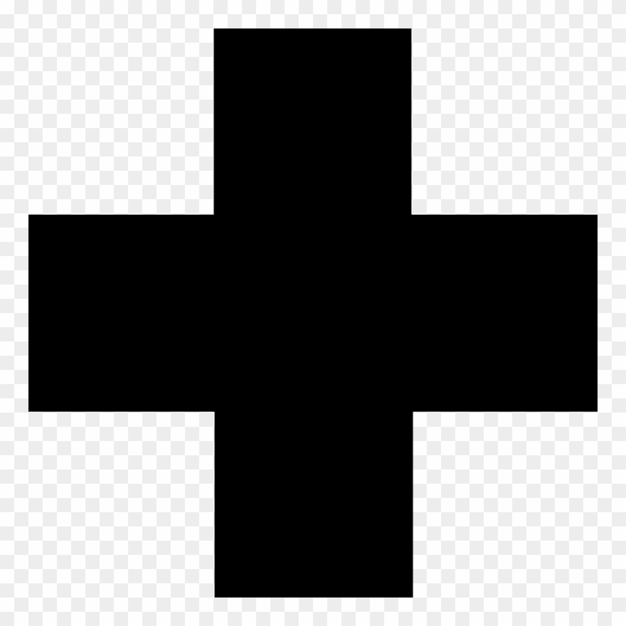Black First Aid Cross Clipart