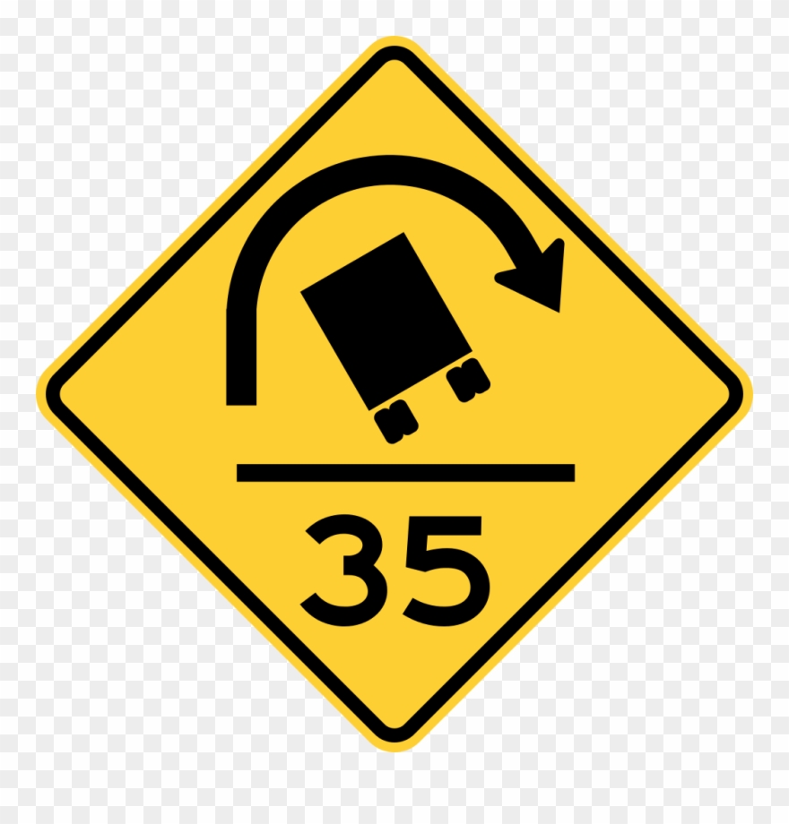 Mdsha W1-13 - Truck Rollover Sign Clipart