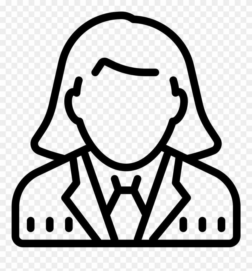 It's A Simplified Portrait Of A Head Bearing A Female - Businessman Icon Png Line Clipart