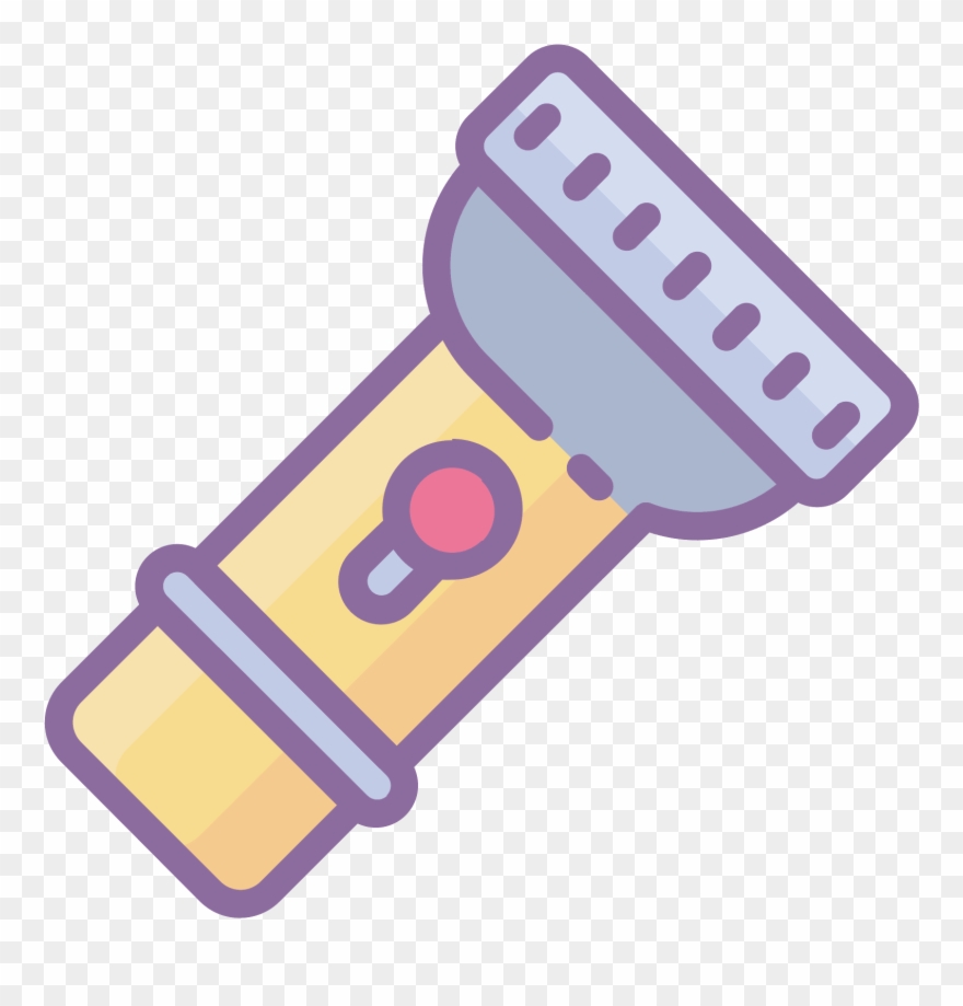 The Object Is A Flashlight With On Button On The Handle - Scalable Vector Graphics Clipart
