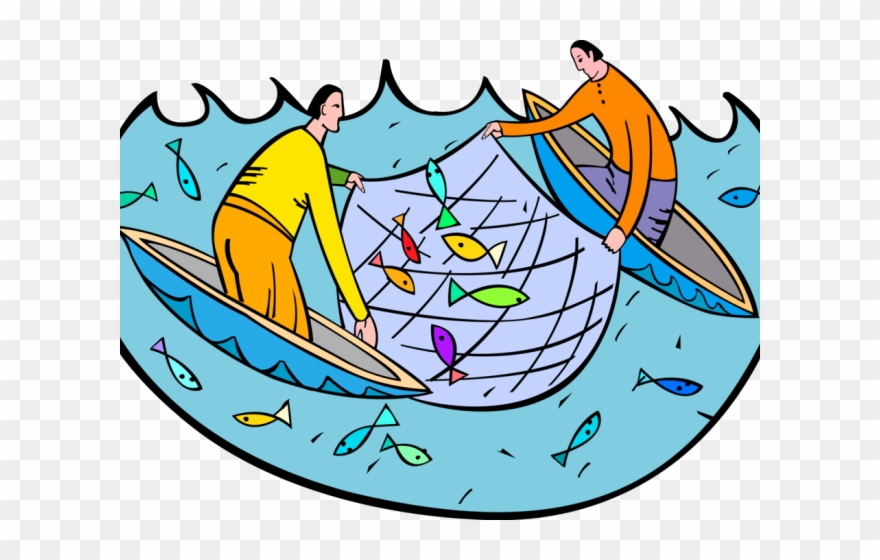 Fisherman Clipart Net Vector - Png Download