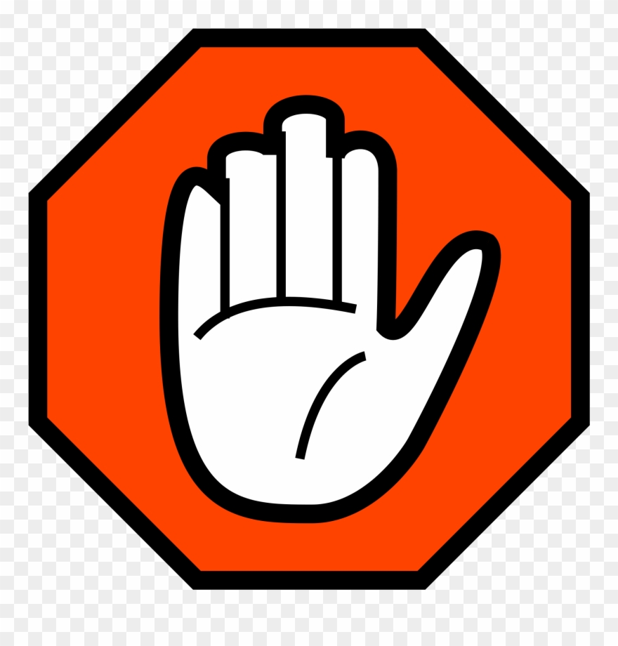 Adblock Detected - Stop Hand Clipart