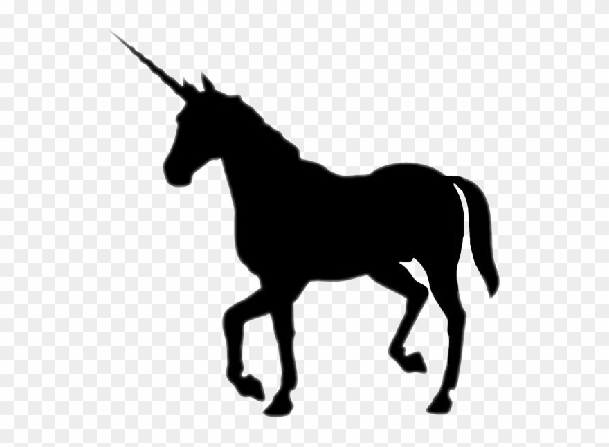 Unicorn Unicorns Blackunicorn Black Interesting Art - Black Unicorn Silhouette Clipart