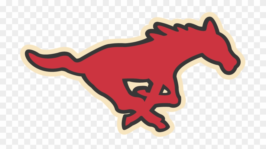 Red Running Mustang - Smu Football Clipart