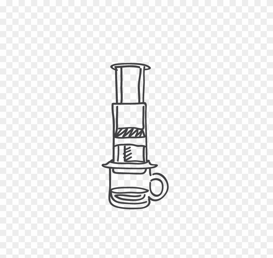 Aeropress - Line Art Clipart