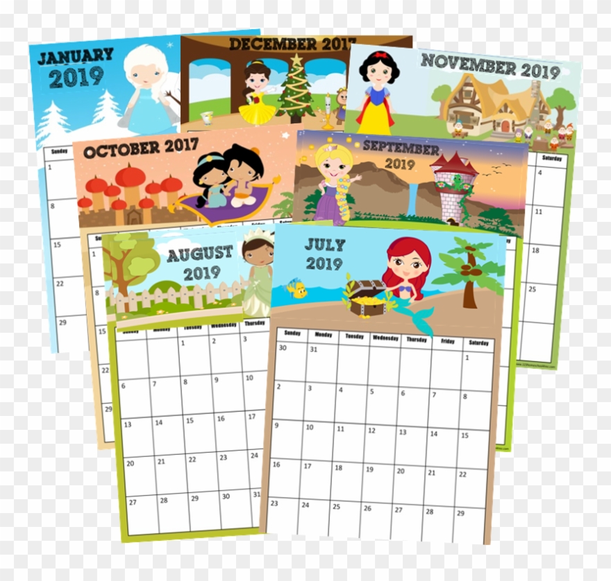 November 2018 Disney Calendar , Png Download - Free Printables Disney Calendar 2019 Clipart