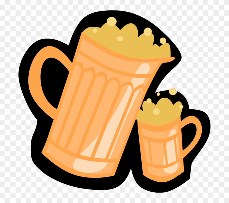 Vector Illustration Of Beer Steins With Ale Beer Mug Clipart