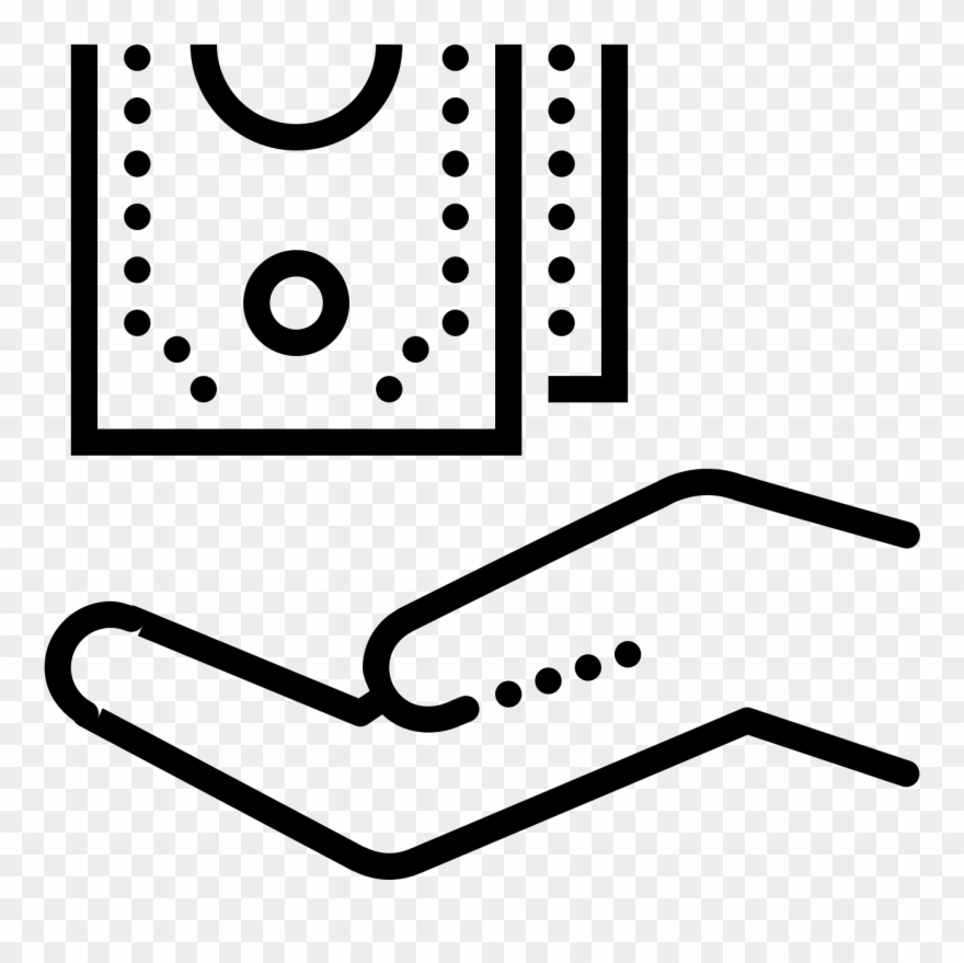 It's A Logo Of A Hand On The Bottom With Money Falling Clipart