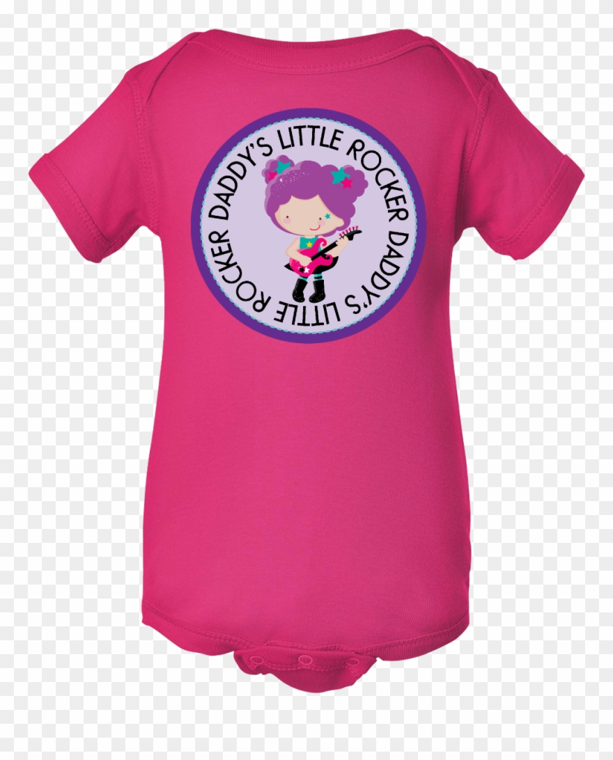 Daddys Little Rocker Girl Infant Creeper Hot Pink Baby - Infant Bodysuit Clipart