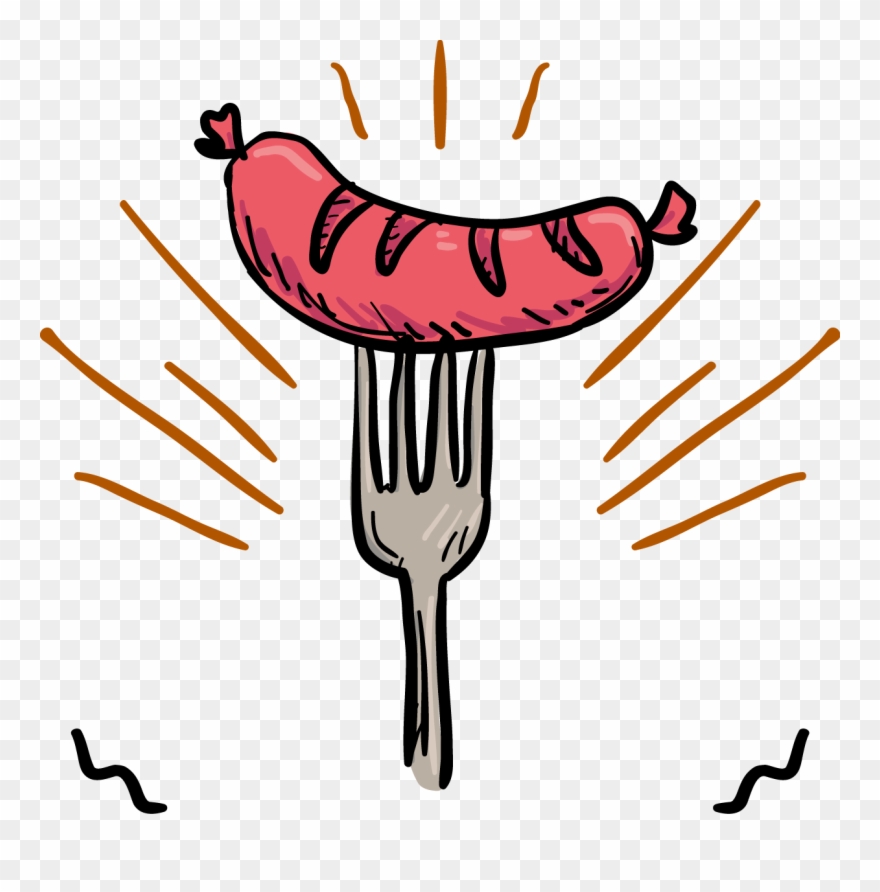 Contact Us - Sausage On Bbq Fork Png Clipart