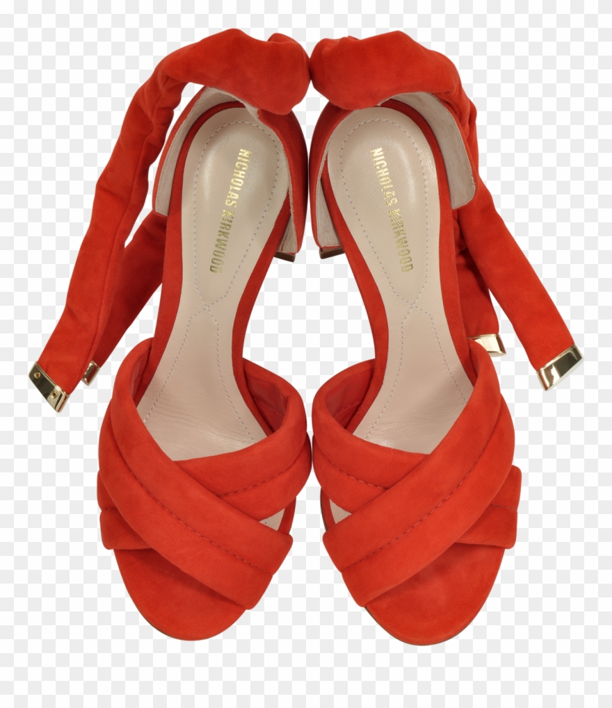 Nicholas Kirkwood Ziggy Sandalias De Tacón De Ante - Nicholas Kirkwood Designer Shoes Ziggy Coral Red Suede Clipart