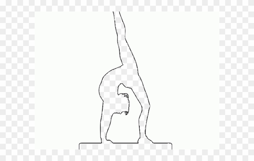 Gymnastics Silhouette - Gymnast Silhouette On Beam Clipart