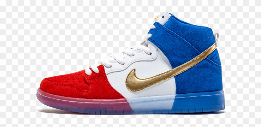 Nike Dunk High Premium Sb Rood/metallic Goud/blauw - Nike Clipart