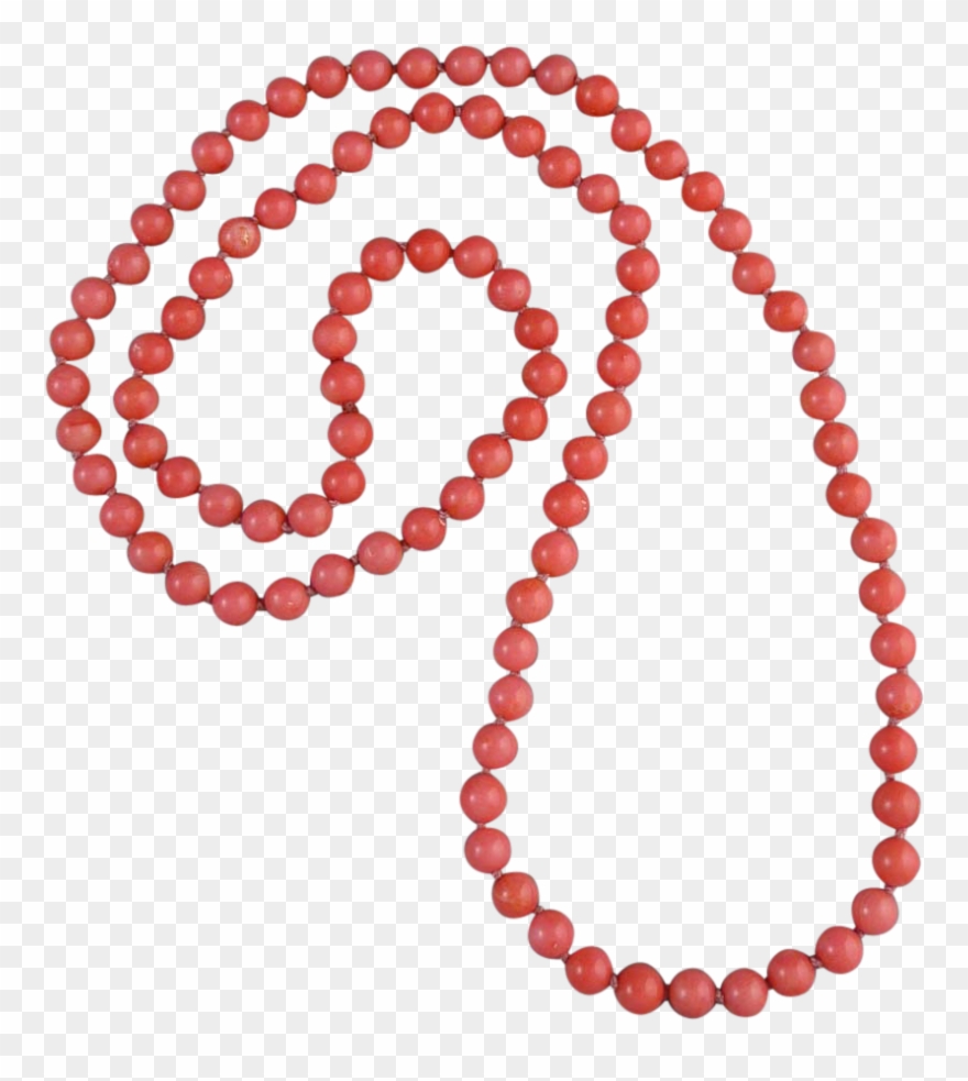 Long Pink Coral Bead Necklace 33" - Sterling Silver 8mm Black Onyx Bead Necklace, 36" Clipart