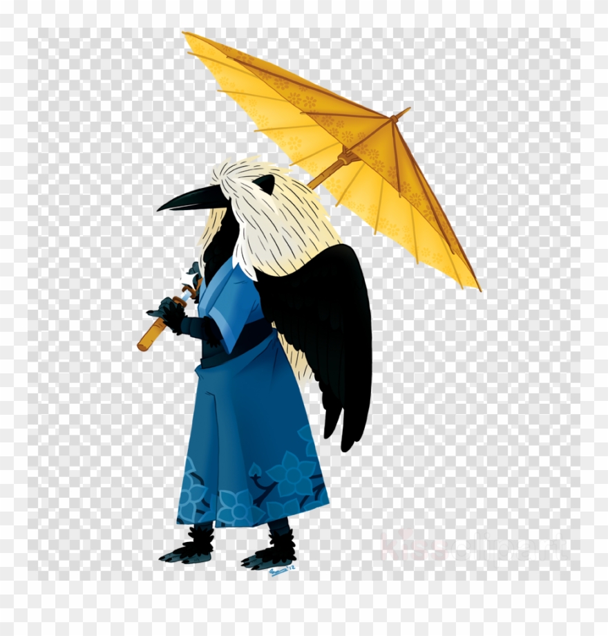 Kenku Clipart Dungeons & Dragons Tengu Kenku - Black And Cream Clover Art Print - Mini - Png Download