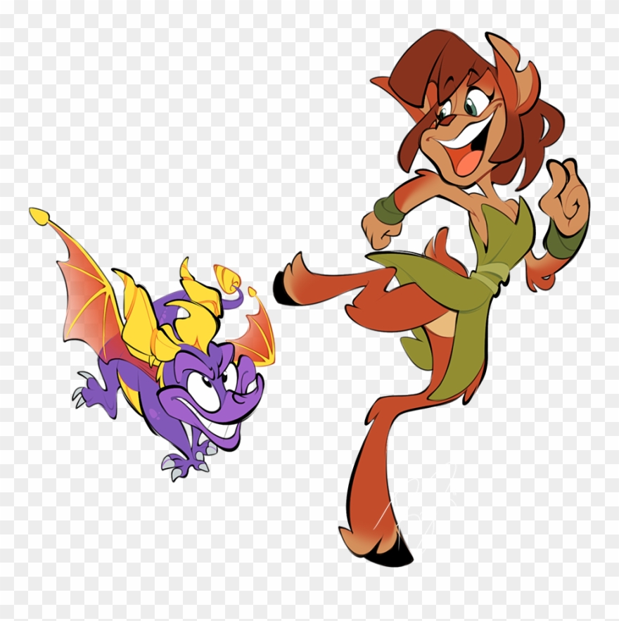 So I Did A Little Drawing Of Two Old Friends Catching - Spyro Clipart