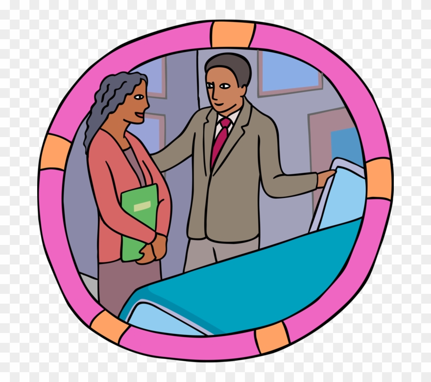 Vector Illustration Of Automobile Salesman Talking Clipart