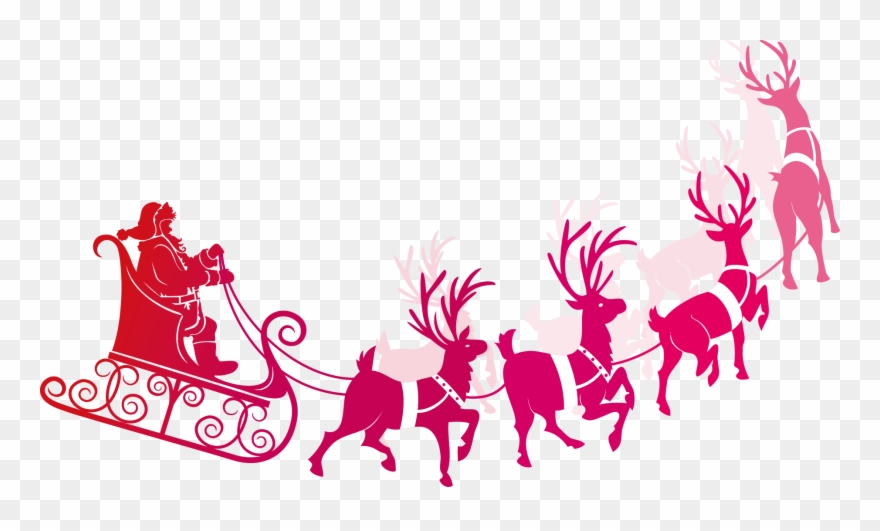 Clipart Reindeer Flying - Free Christmas Elements Vector - Png Download