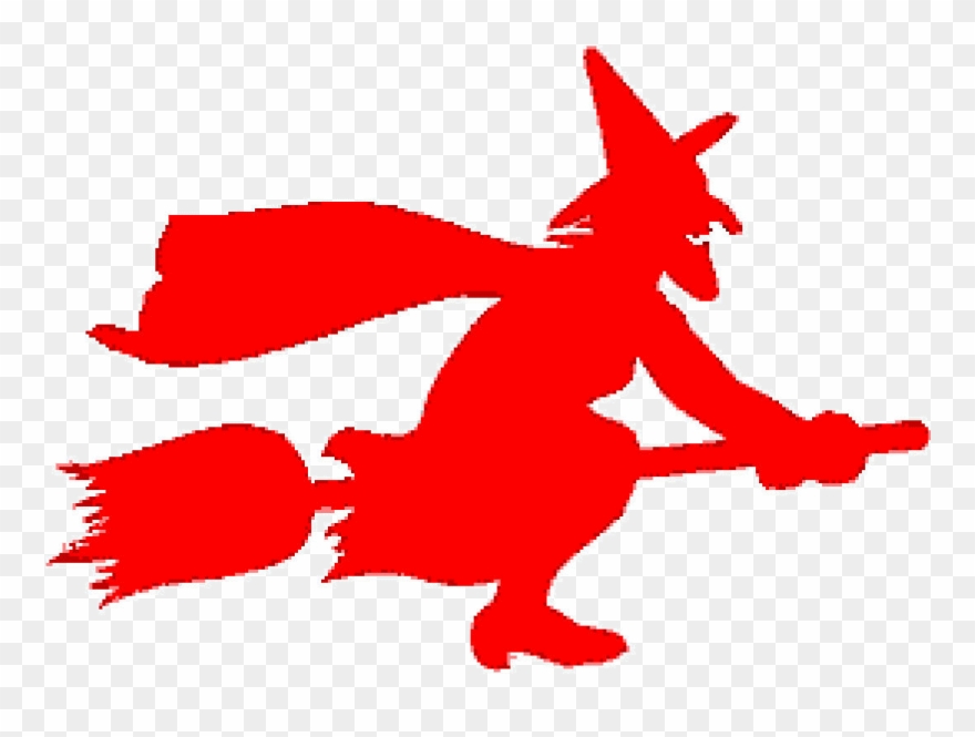 Witch Riding A Broom Silhouette Clipart