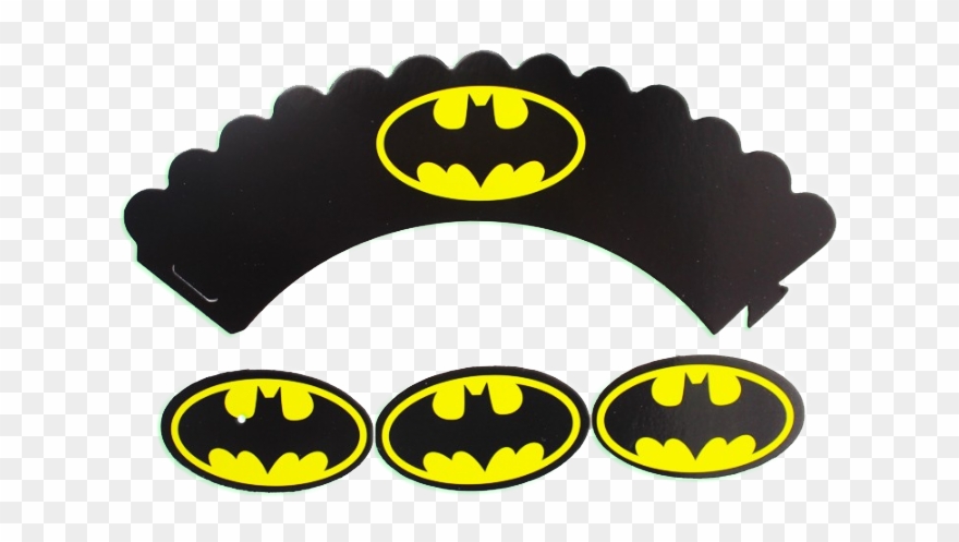 24 Piece Batman Cupcake 12 Wrapper & 12 Toppers - Batman Wrap Cupcake Clipart
