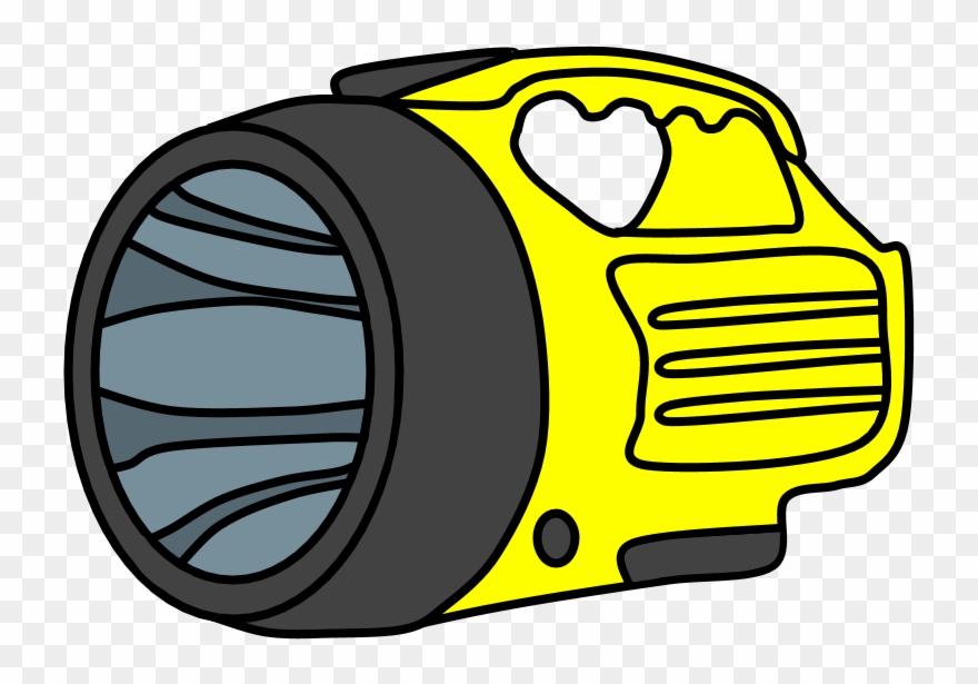 Flashlight, Utility, Yellow - Camping Clipart