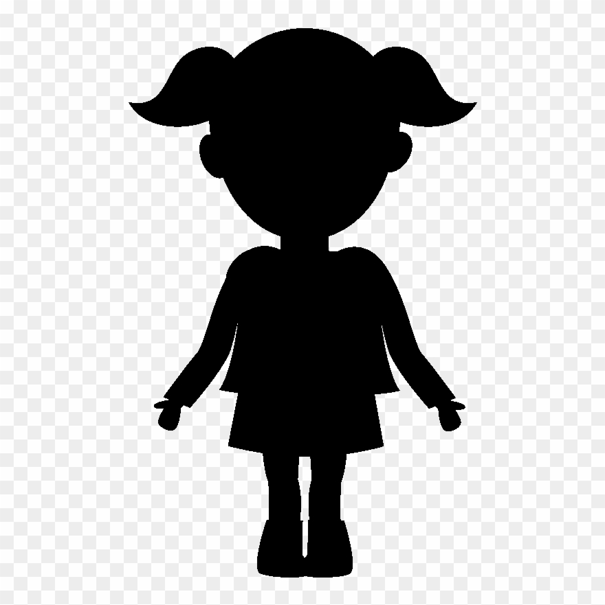 Sticker Fille Silhouette Ambiance Sticker Kc6951 - Silhouette Enfant Fille Clipart