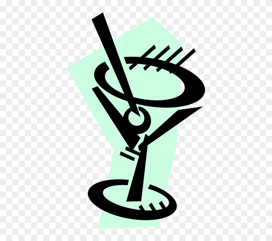 Vector Illustration Of Martini Cocktail Mixed Drink Clipart