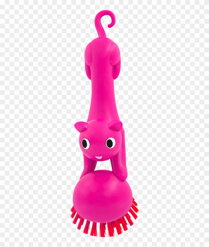 Brosse À Vaisselle Pink - Cat Dish Brush Clipart
