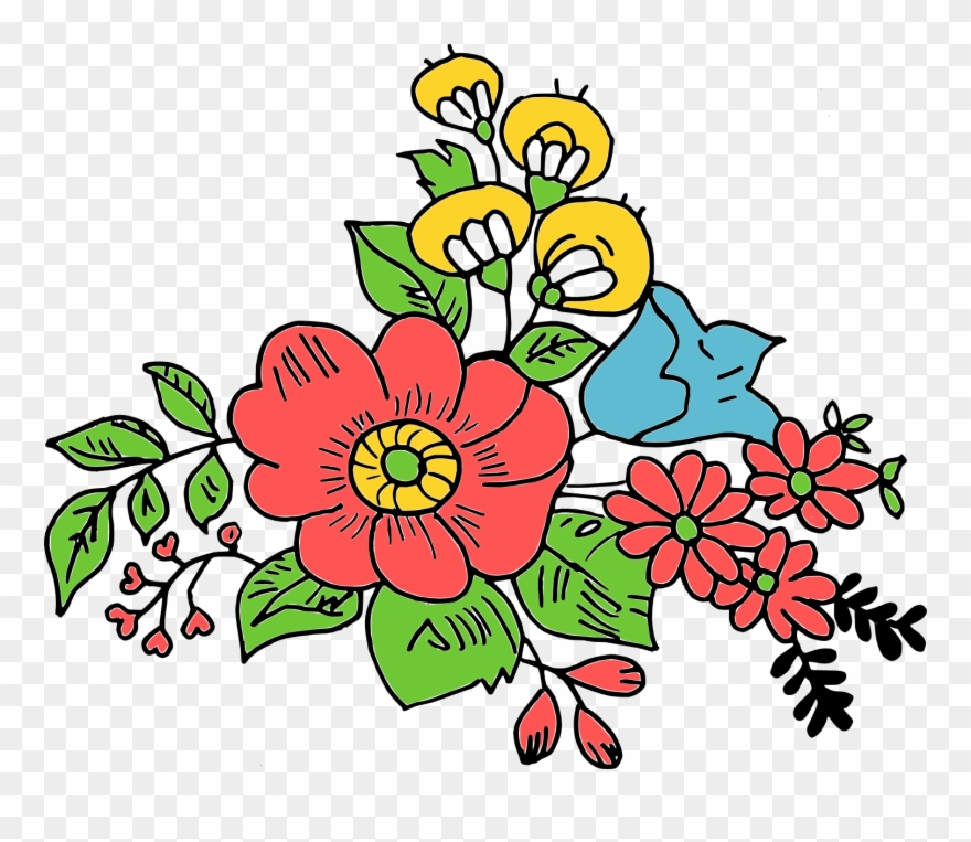 Bouquet Of Flower Transparent Drawing - Flower Clipart