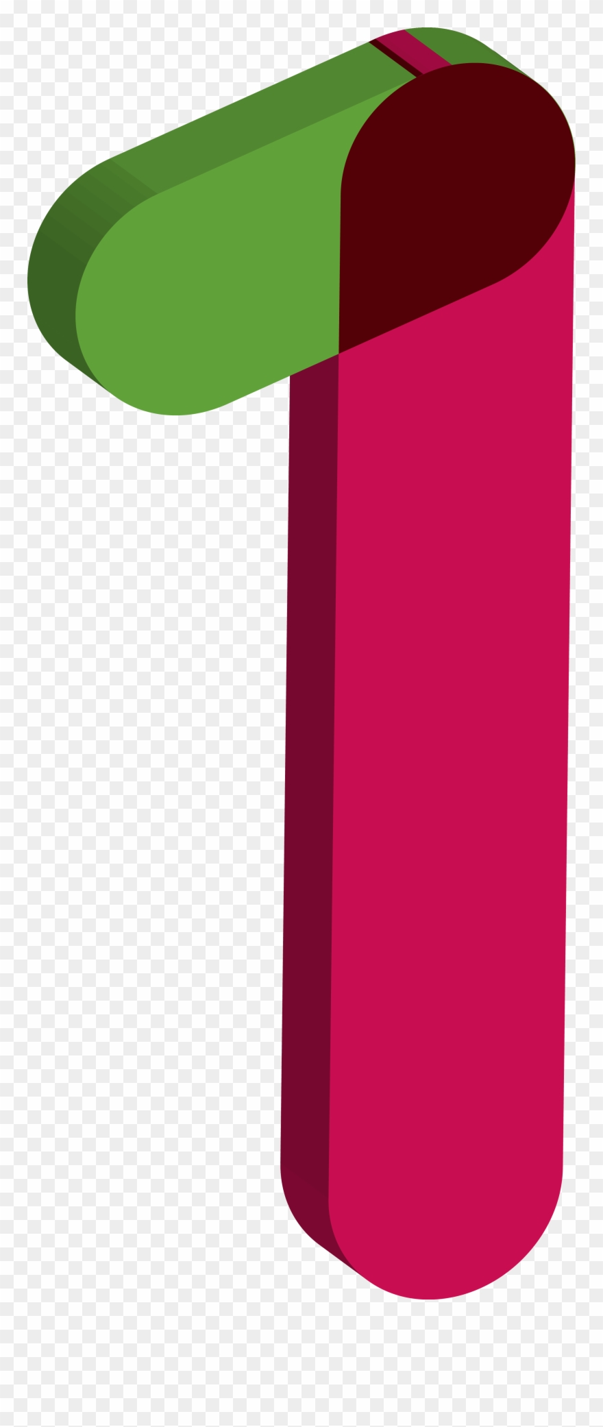 Free Stock Photo Of Number 1 Green And Purple - Numerical Digit Clipart