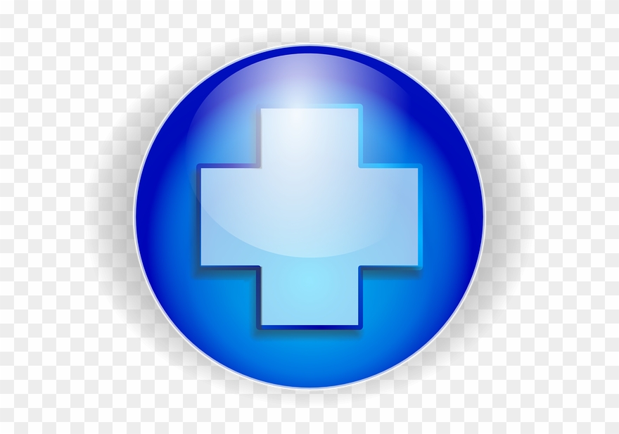 Cross, Blue, Button, Shiny, Plus, Add - Green Cross Clipart
