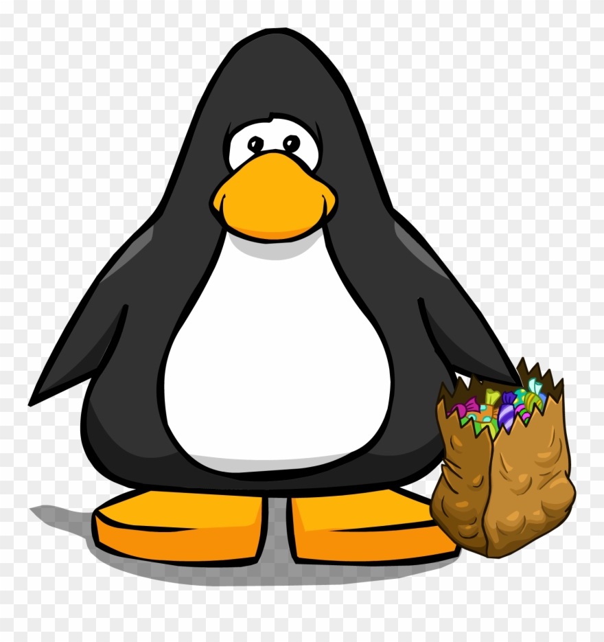 Trick Or Treat Bag From A Player Card - Penguin From Club Penguin Clipart