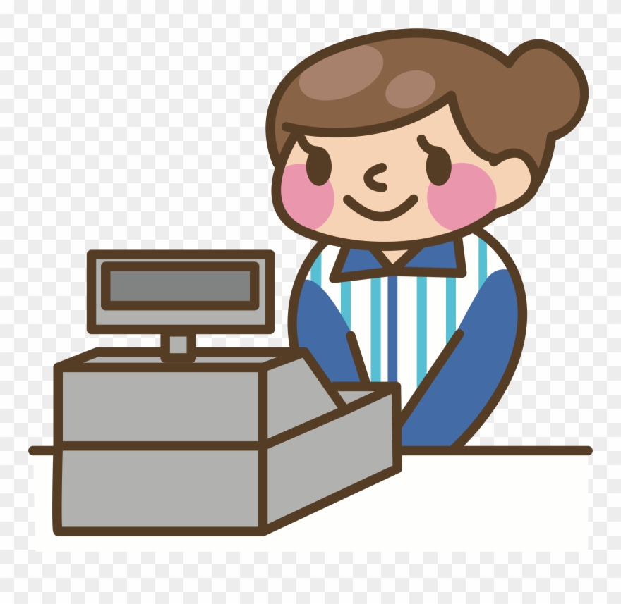Cashier Cash Register Money Computer Animation Clipart