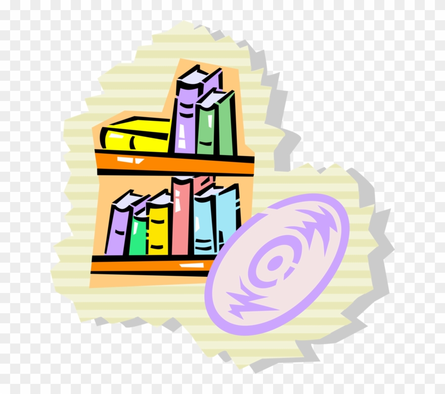 Clip Library Library Bookshelf Vector Cartoon - Png Download