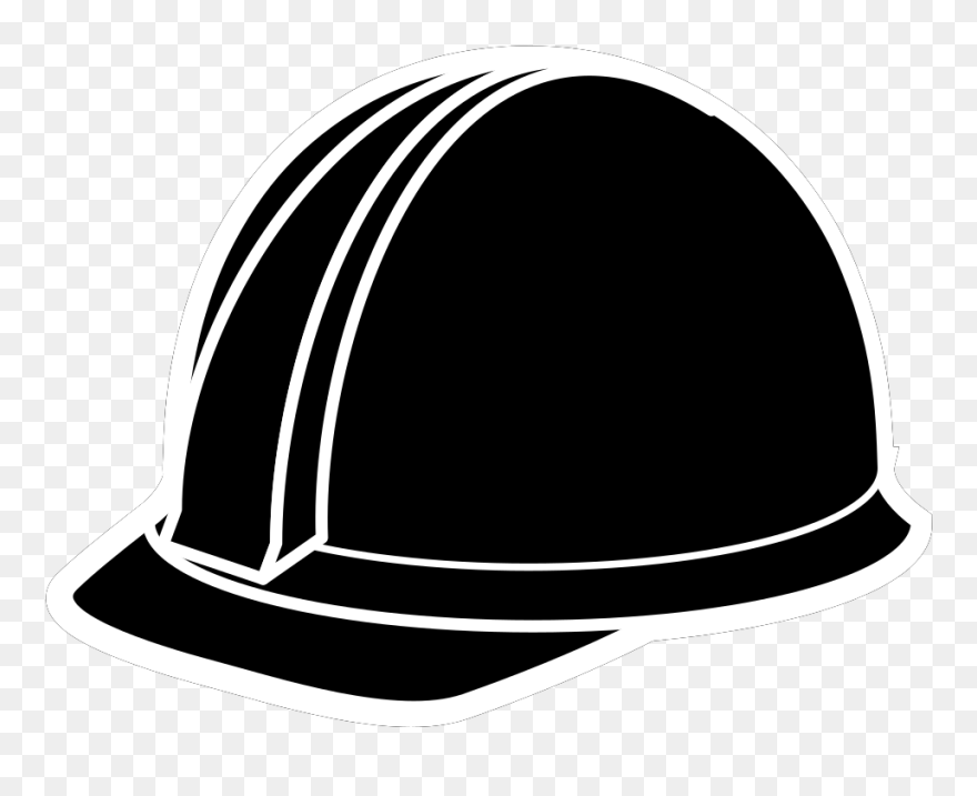Hard-hat Black Construction Helmet Safety Isolated - Black Hard Hat Clip Art - Png Download