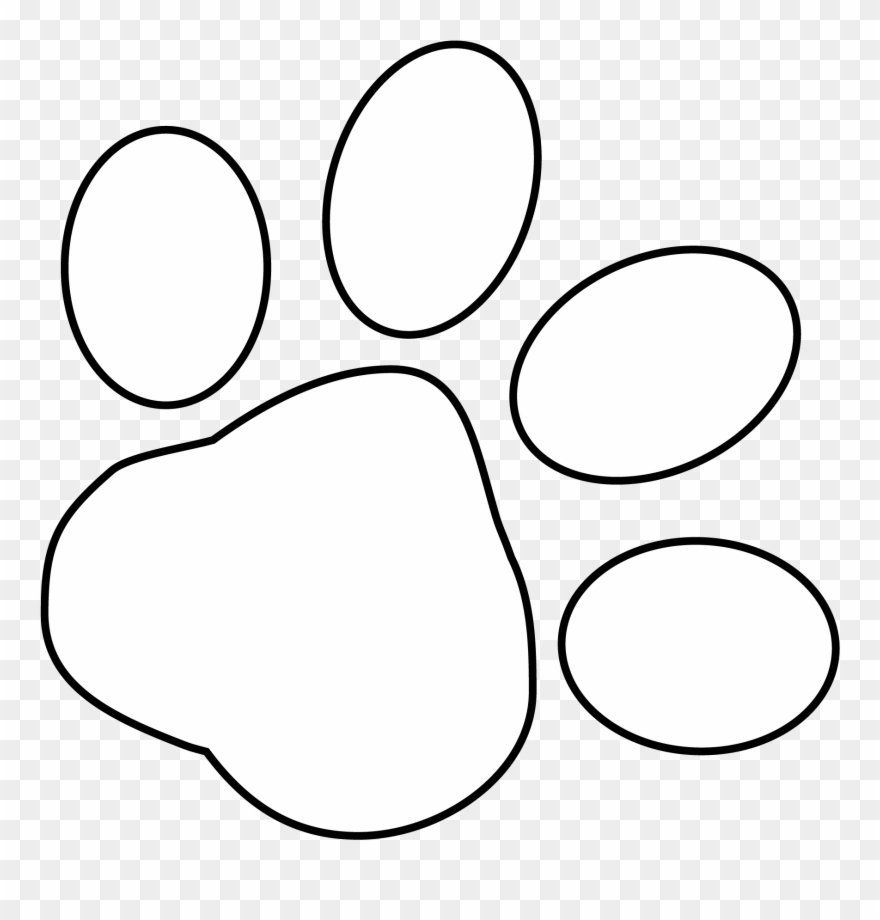 Pawprint - White Paw Print Transparent Clipart