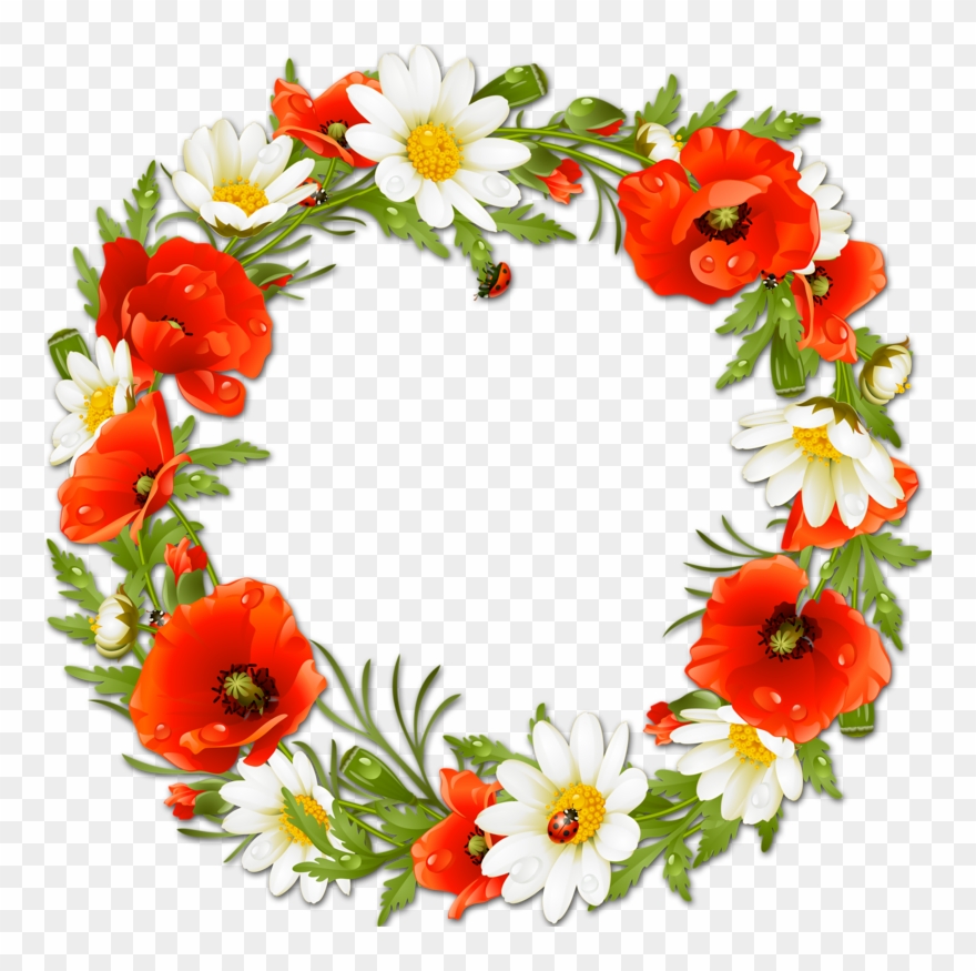 Craft - Poppy Frame Clipart