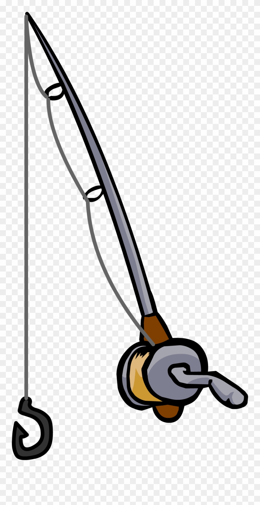 Fishing Pole Clipart Hook - Clip Art Fishing Reel - Png Download