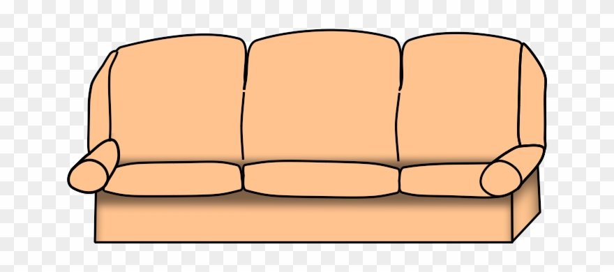 Couch Clipart Black And White - Clip Art - Png Download